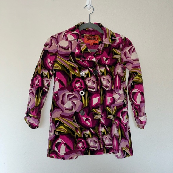 Missoni for Target Girls Velvet Floral Jacket Kid’s Size Medium Winter Floral - Picture 1 of 5